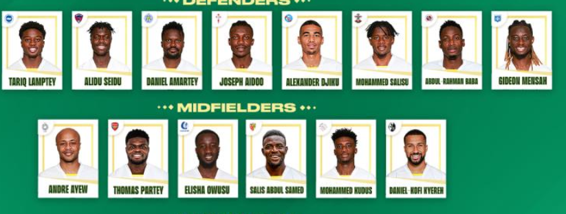 Estos son los jugadores que representarán a Ghana en el mundial de futbol.